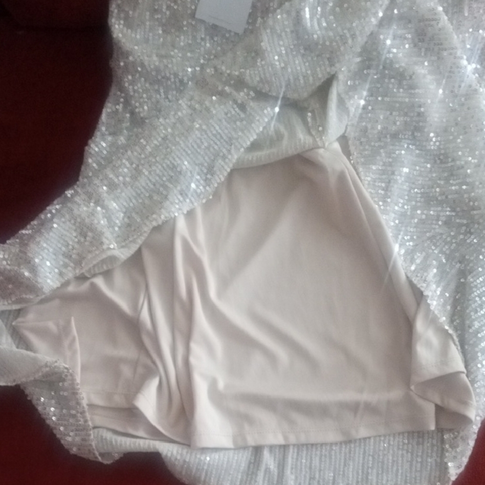Forever 21 Silver Sparkle Sequin Mini Dress - Picture 8 of 9